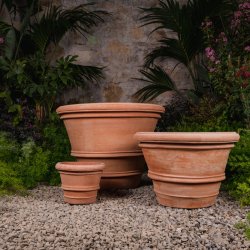 Vaso liscio doppio bordo Terracotta Impruneta �80 H70
