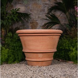 Vaso liscio doppio bordo Terracotta Impruneta �80 H70