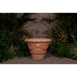 Vaso Ornato con Foglie Terracotta Impruneta