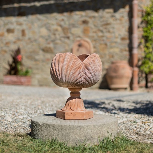 Vaso Tulipano con Piede Terracotta Impruneta